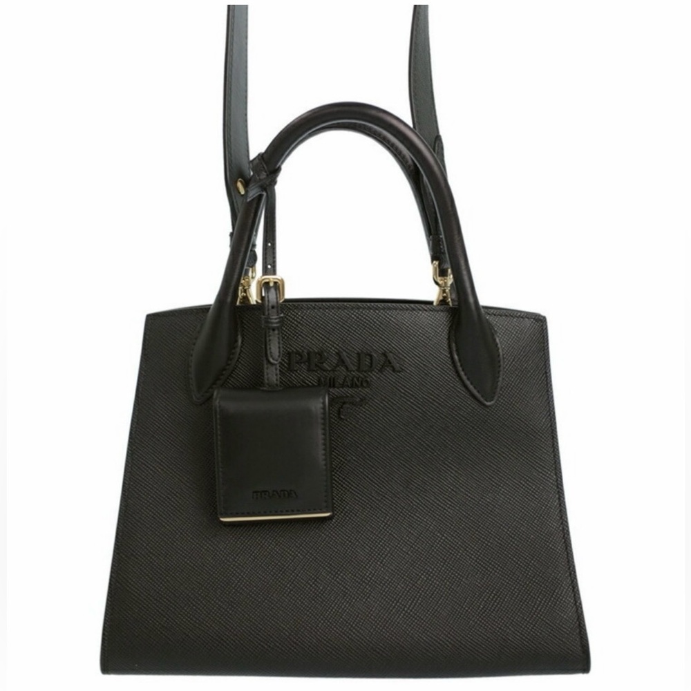 PRADA Saffiano Galleria Monochrome Top handle Cross body Bag